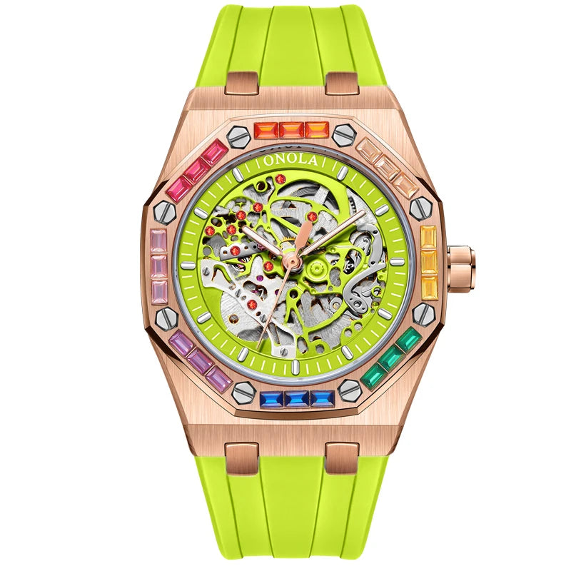 ONOLA Luxury Men Automatic Watchs Brand Business Men Mechanical Watch Military Luminous Waterproof Watch Men Wristwatch Clock