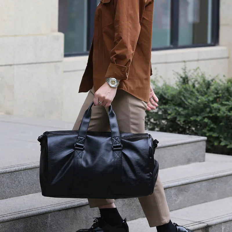 Golf Boston Bag Golf Clothing Bags Travel Business Handbag Large-capacity Crossbody Handbag Soft PU Leather Sports Fitness Gifts