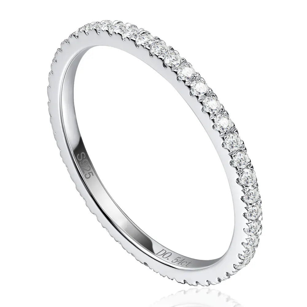 Mila Jewelry Moissanite Ring in 925 Sterling Silver, Color D, VVS1 Lab Diamond Ring,