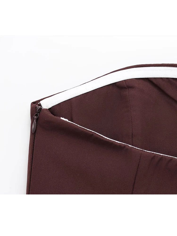 TFMLN Spring Summer Women Strapless Crop 2025 Tops Basic Sleeveless Office Lady Tops Trend Street Classic Solid Tube Tops