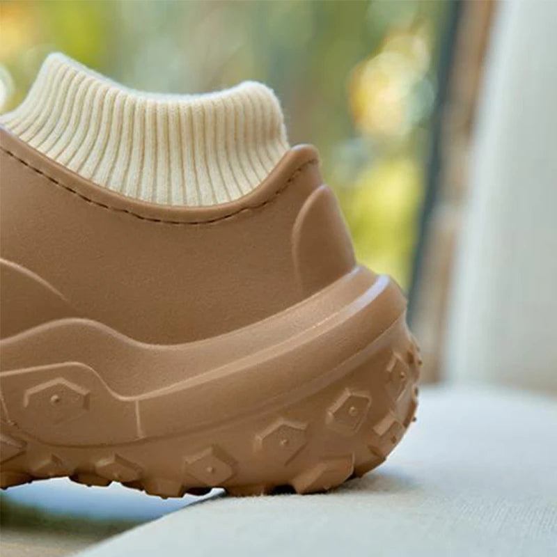 Smile Pop Stylish Shoes Women Outdoor Waterproof Non-slip Slippers Women Indoor Warm Fluffy Slippers Thick Sole Cotton Slippers