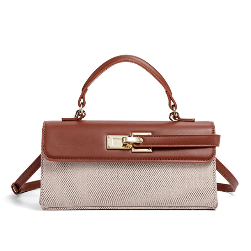 Luxury Brand Women Lock Bag Popular Retro Fashion Shoulder Bag Simple Versatile Crossbody Bag High Quality Square Bag Handbag