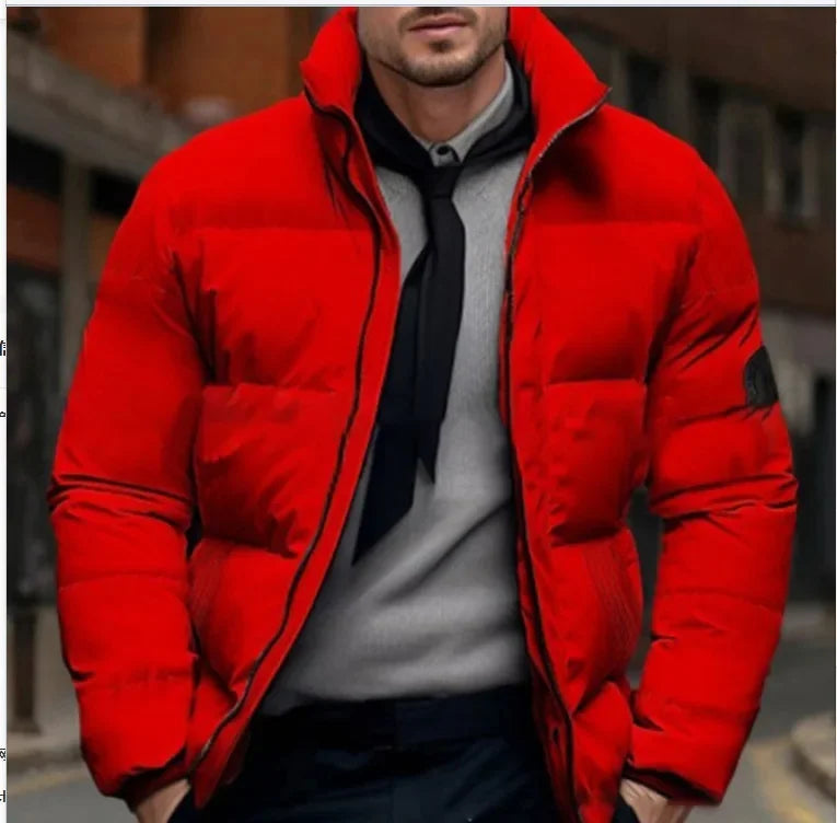 Thickened Casual Men's Cotton Jacket European Size Labelled Bread Coat Large Size Loose Fit Autumn Winter Outerwear