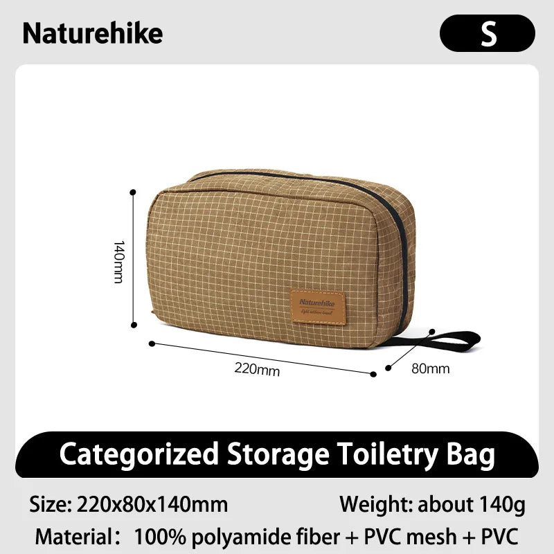 Naturehike SN03 Travel Hanging Toiletry Bag Water-proof Cosmetic Storage Bag PVC Wet Dry Separated Bag  Camping Hiking Wash Bag
