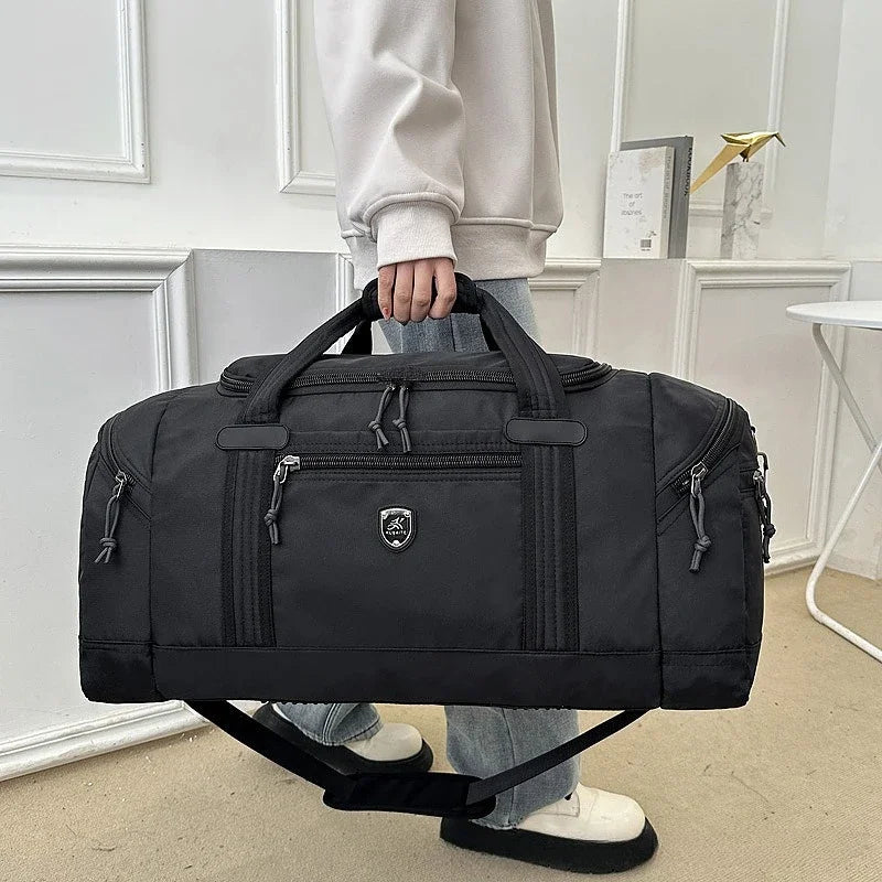 Large Capacity Travel Bag Weekender Overnight Duffle Bags with Compartment Sports Fitness Bags for Camping Outdoor Activities