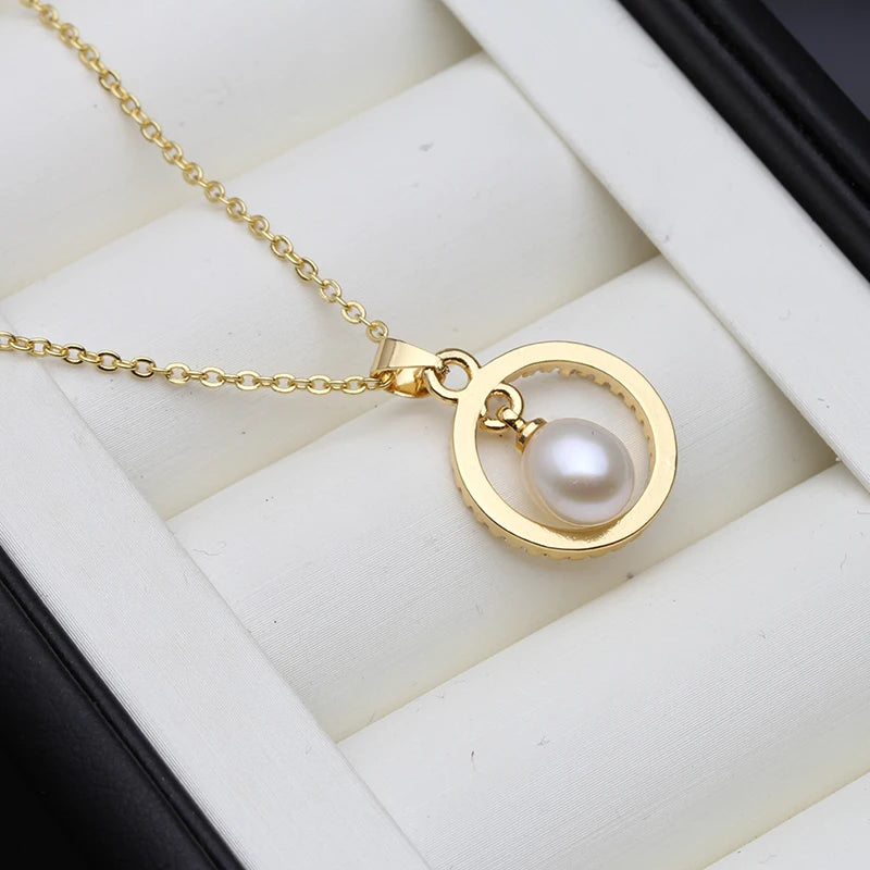 Mila Necklace, a beautiful cultured natural freshwater pearl necklace, white gold plated pearl pendant for weddings, luxurious