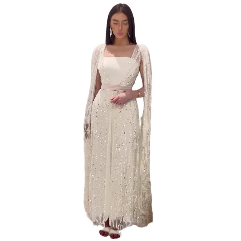 Elegant Sexy Long Evening Dress Socialite Style Air Field Hostess Performance Gown Sexy Long Dress Cross-border European America