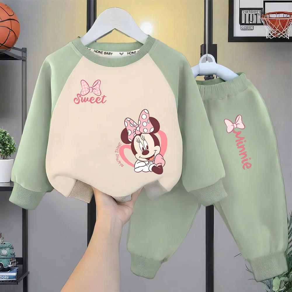Spring/autumn Baby Girls Casual Sweatshirt Sets Kids O Neck Spliced Long Sleeve Hoodies and Trousers 2pcs Children Sweatpant Set