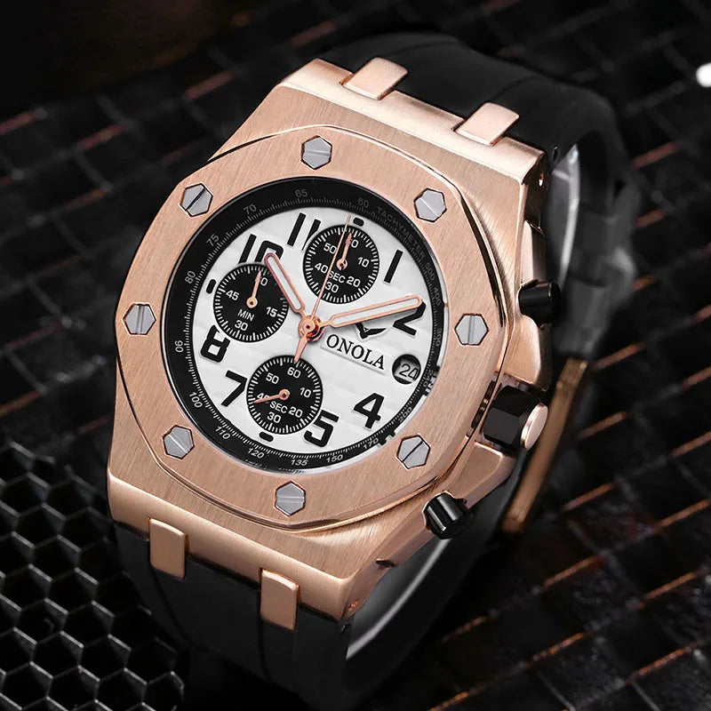 ONOLA Top Brand Luxury Men Watch High Quality Business Chronograph Date Quartz Watches for Wrist Men Wristwatch Clock