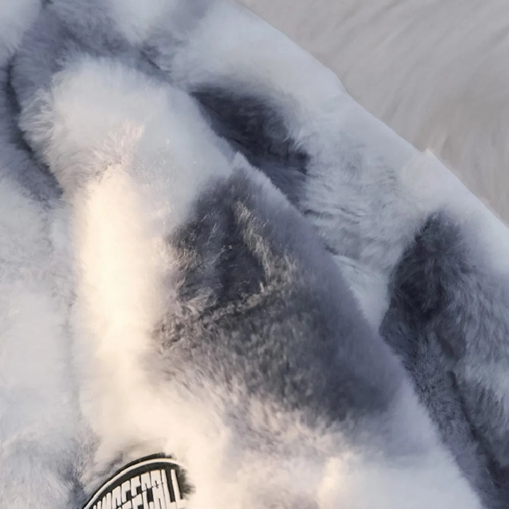 New Women's Tie Dye Lamb Fleece Jacket Autumn Winter Zipper Outerwear Warm Plush Jackets Harajuku Casual Loose Female Thick Coat