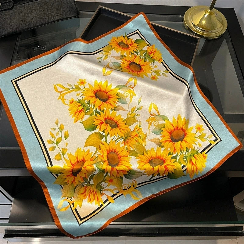 Scarf 100% Silk Bandana Women Square Scarves Wrap Kerchief Mulberry Spring Fashion Luxury High Quality Headband Hijab Shawls