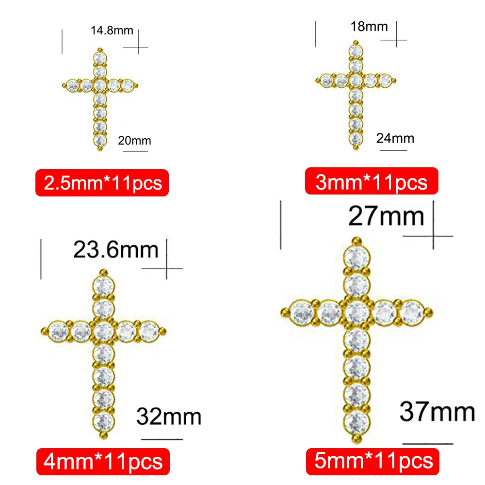 Moissanite cross pendant, 3mm, 4mm and 5mm, GRA certified, made of 925 sterling silver,
