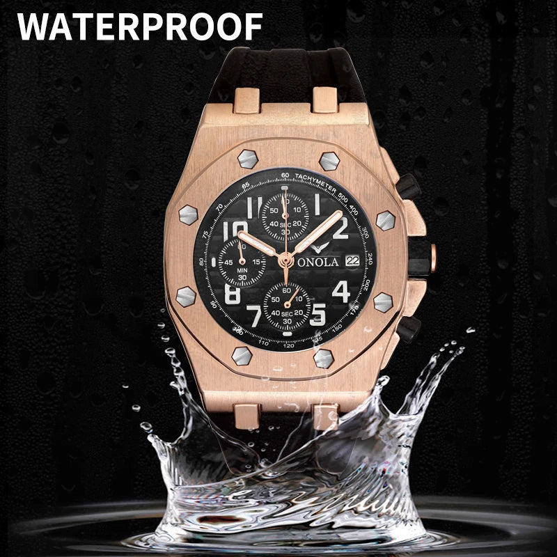 ONOLA Top Brand Luxury Men Watch High Quality Business Chronograph Date Quartz Watches for Wrist Men Wristwatch Clock