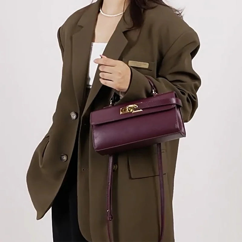Luxury Brand Women Lock Bag Popular Retro Fashion Shoulder Bag Simple Versatile Crossbody Bag High Quality Square Bag Handbag