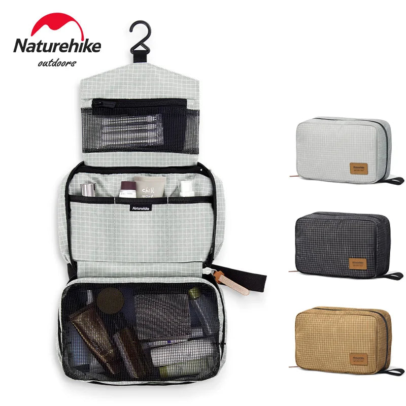 Naturehike SN03 Travel Hanging Toiletry Bag Water-proof Cosmetic Storage Bag PVC Wet Dry Separated Bag  Camping Hiking Wash Bag