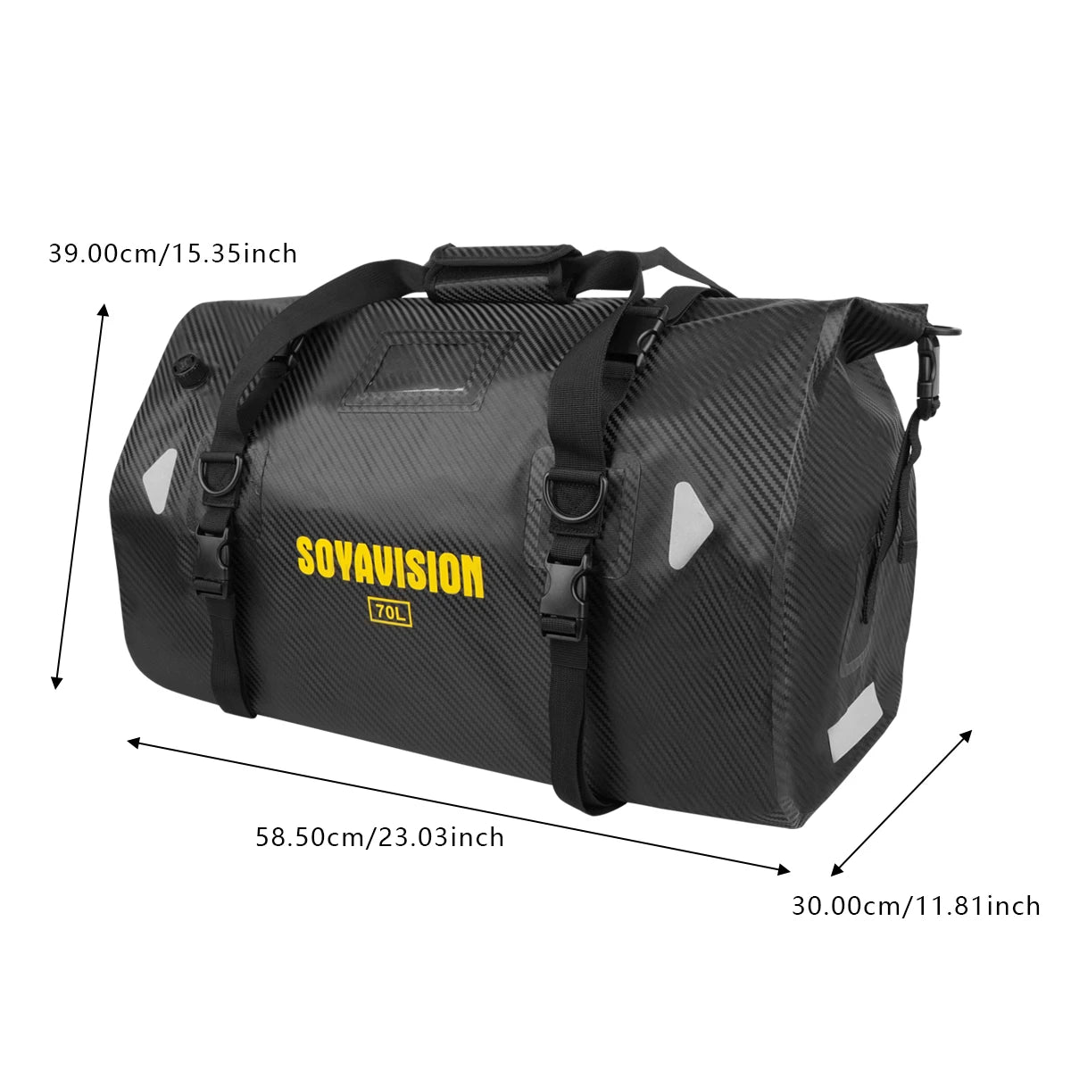 Motorcycle Dry Bag Waterproof Reflective Tail Duffle Bag Skiing Travel Hiking Camping Boating Riding Fishing Outdoor Luggage
