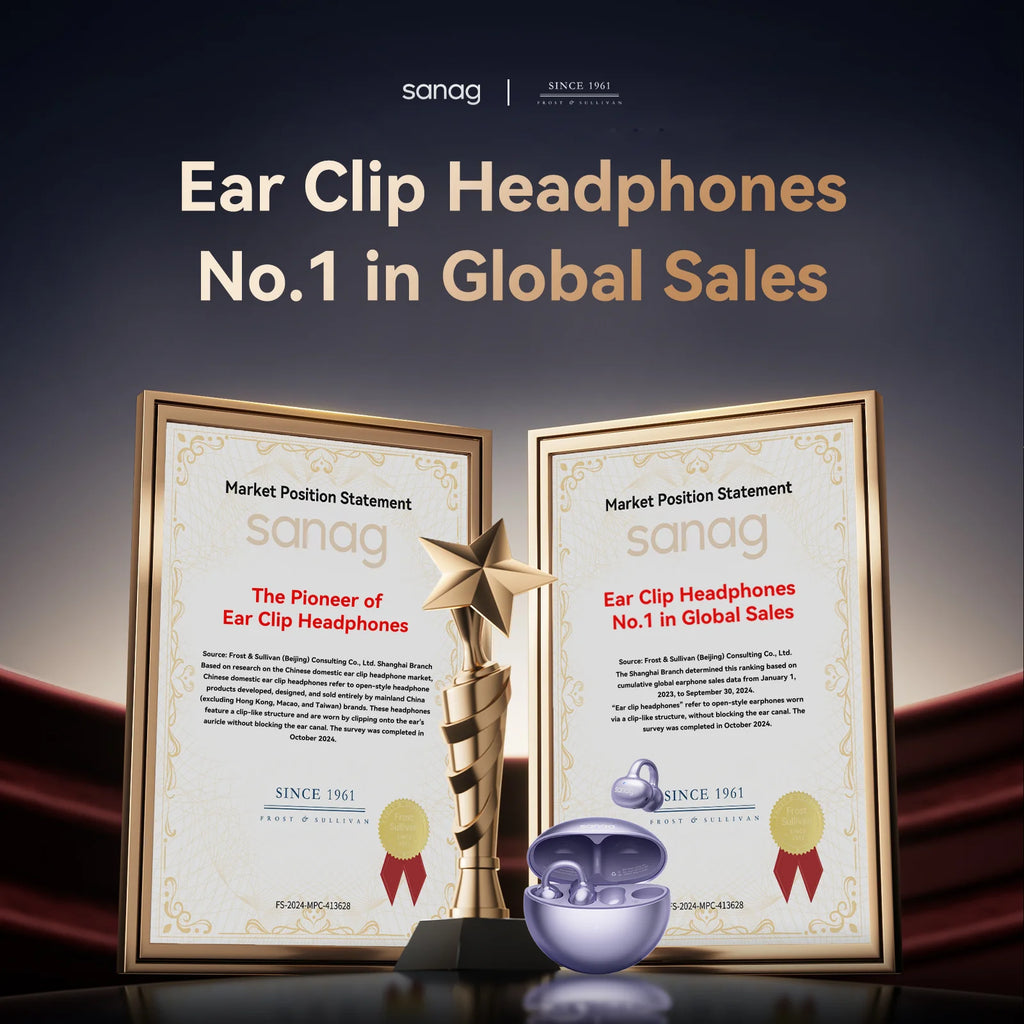 Sanag S6S Free Open Ear Clip on Earphones 3D Sound Bluetooth Headphones OWS Sport Wireless Headset Touch Control APP EQ Setting