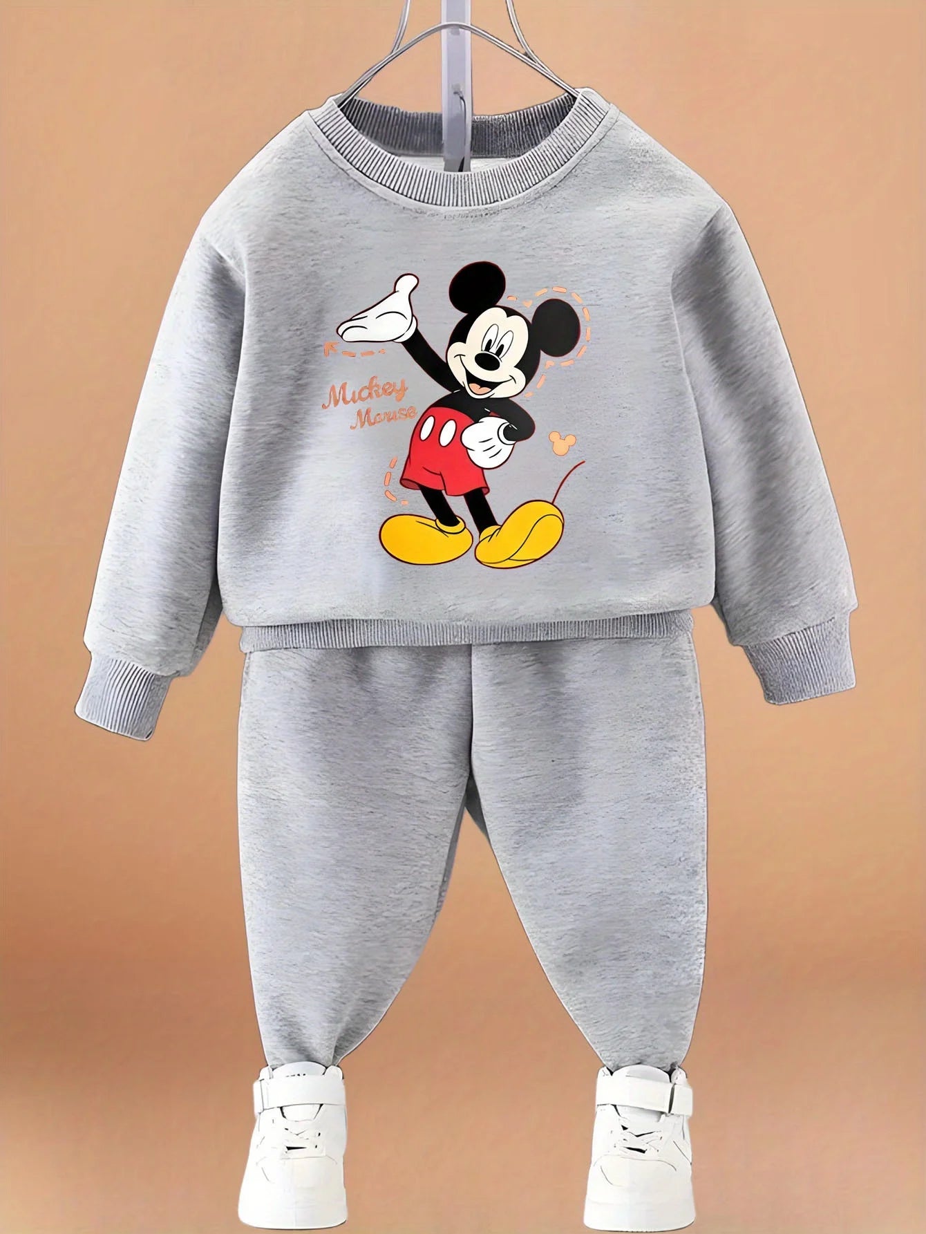 Spring Autumn Mickey Printed Children Casual Sweatshirt Sets Kids O Neck Pullover and Pant Two Piece Set Baby Boys Hoodies Set