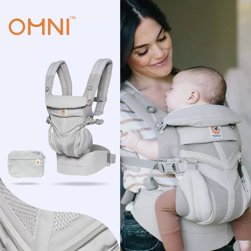Ergobaby All Carry Positions Breathable mesh baby carrier, enhancing lumbar support and airflow (7-45 pounds)