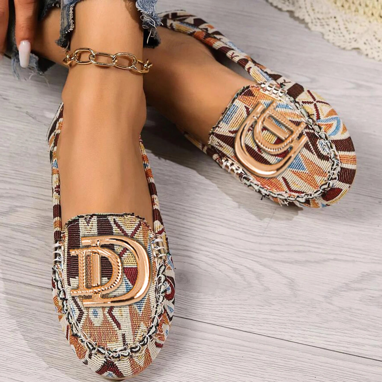 Women Loafers Driving Boat Sandals Luxury Decor Fashion Pattern Design PartFlats Slip-on Sexy Elegant Flat Comfy Casual Office