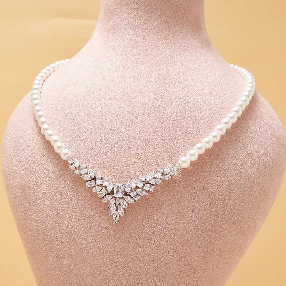 IN JEWELIFE Pearl JewelrySets for Women Cubic Zircon Set Full Jewellery Woman Saudi Arabia Wedding Party Dress Suit Accessory