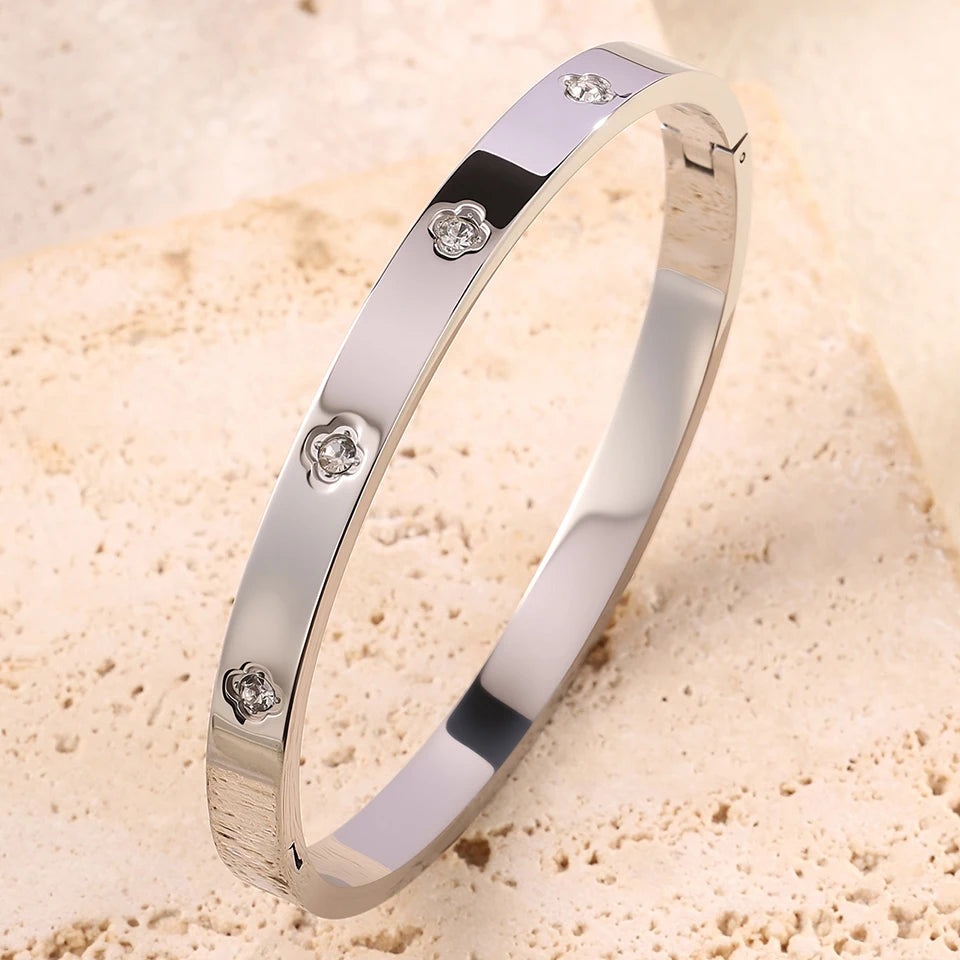 Mila london Luxurious and elegant nail stainless steel bracelets are suitable for women's parties, banquets and fashionable jewelry