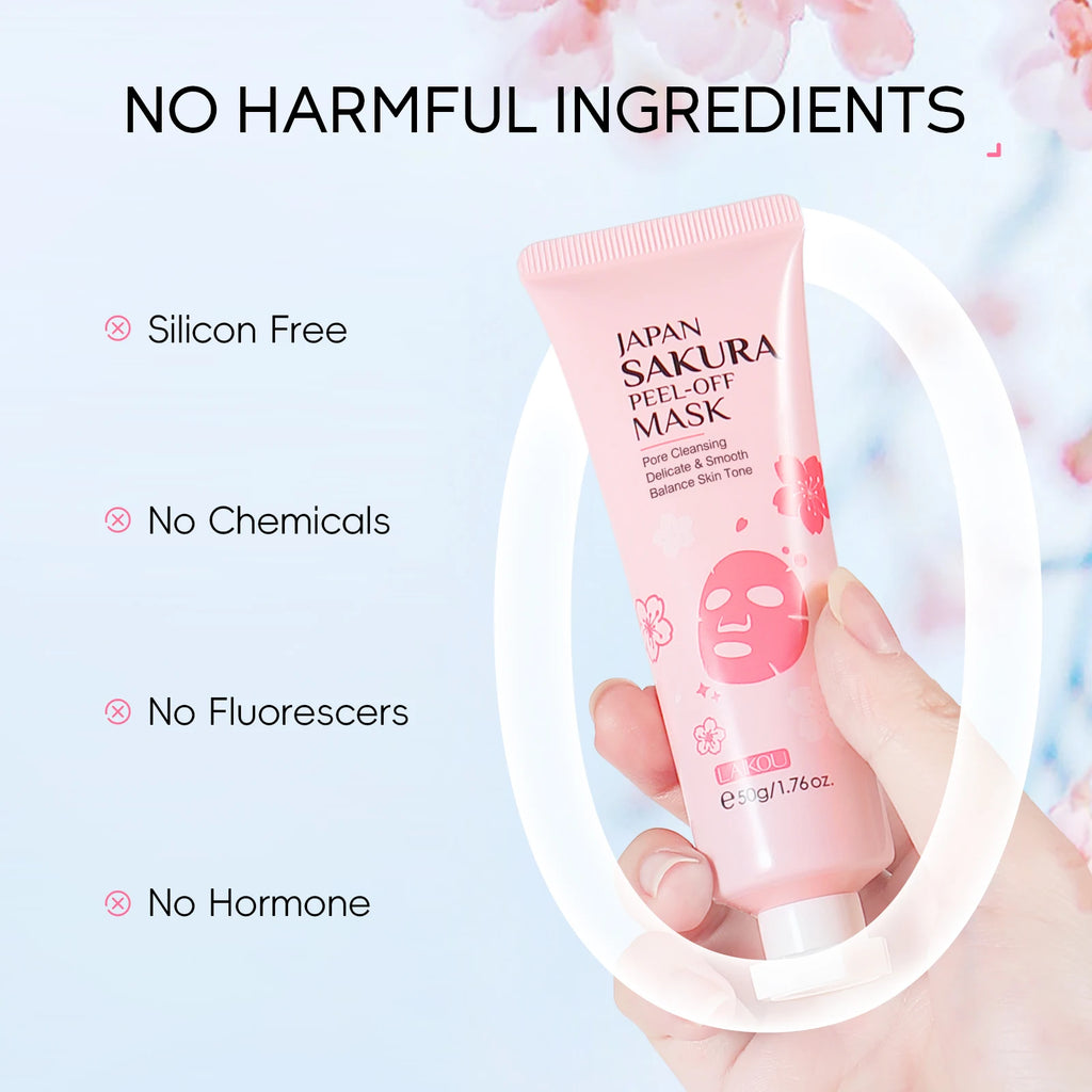 LAIKOU Japan Sakura Peel-Off Mask Remove Blackhead Deep Cleansing Pores Brighten Skin Tone 50g