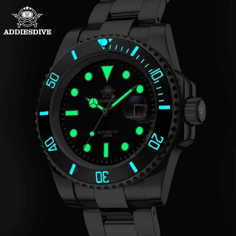 ADDIESDIVE NH35 Movement Automatic Watch Sapphire Crystal Mechanical Wristwatch 200m Diving Super Luminous Watches reloj hombre
