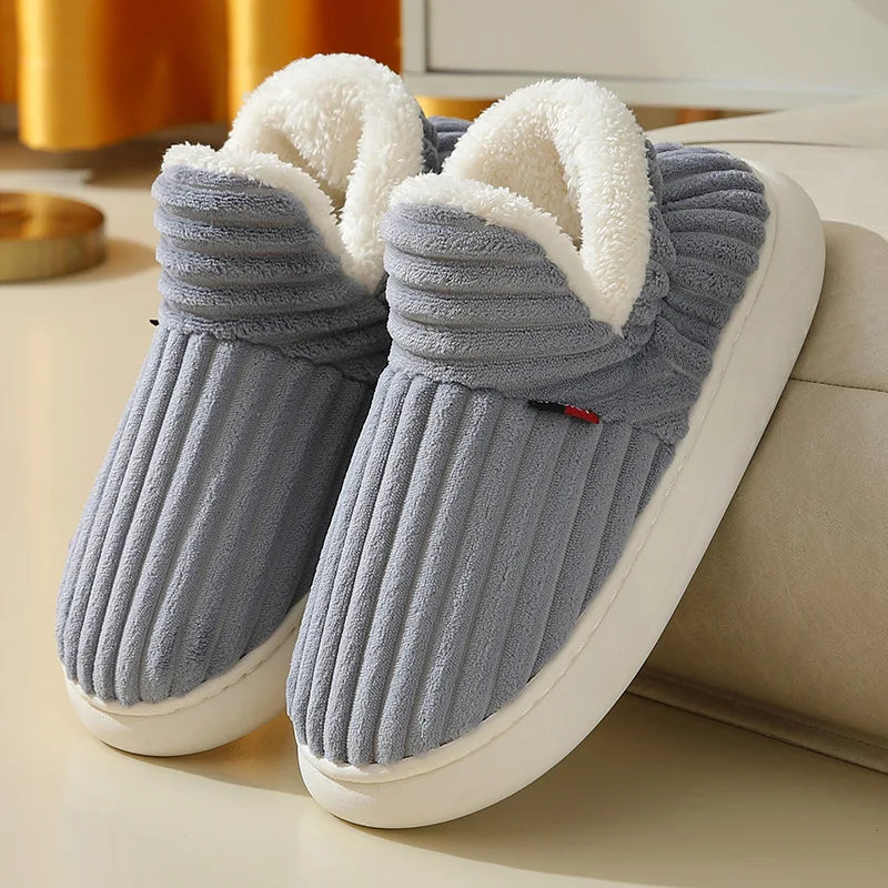Evshine Winter Plush Cotton Shoes For Women Indoor Cozy Soft Sole Fur Slides Outdoor Fuzzy Ankle Boot Warm Fluffy House Slippers