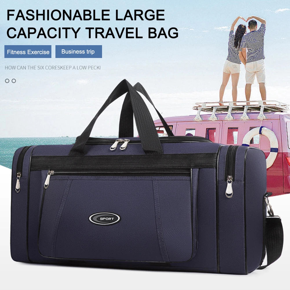 Oxford Big Travel Bag Large Capacity Weekend Duffle Bag Waterproof Portable Unisex Zipper Outdoors Business Duffle Bag