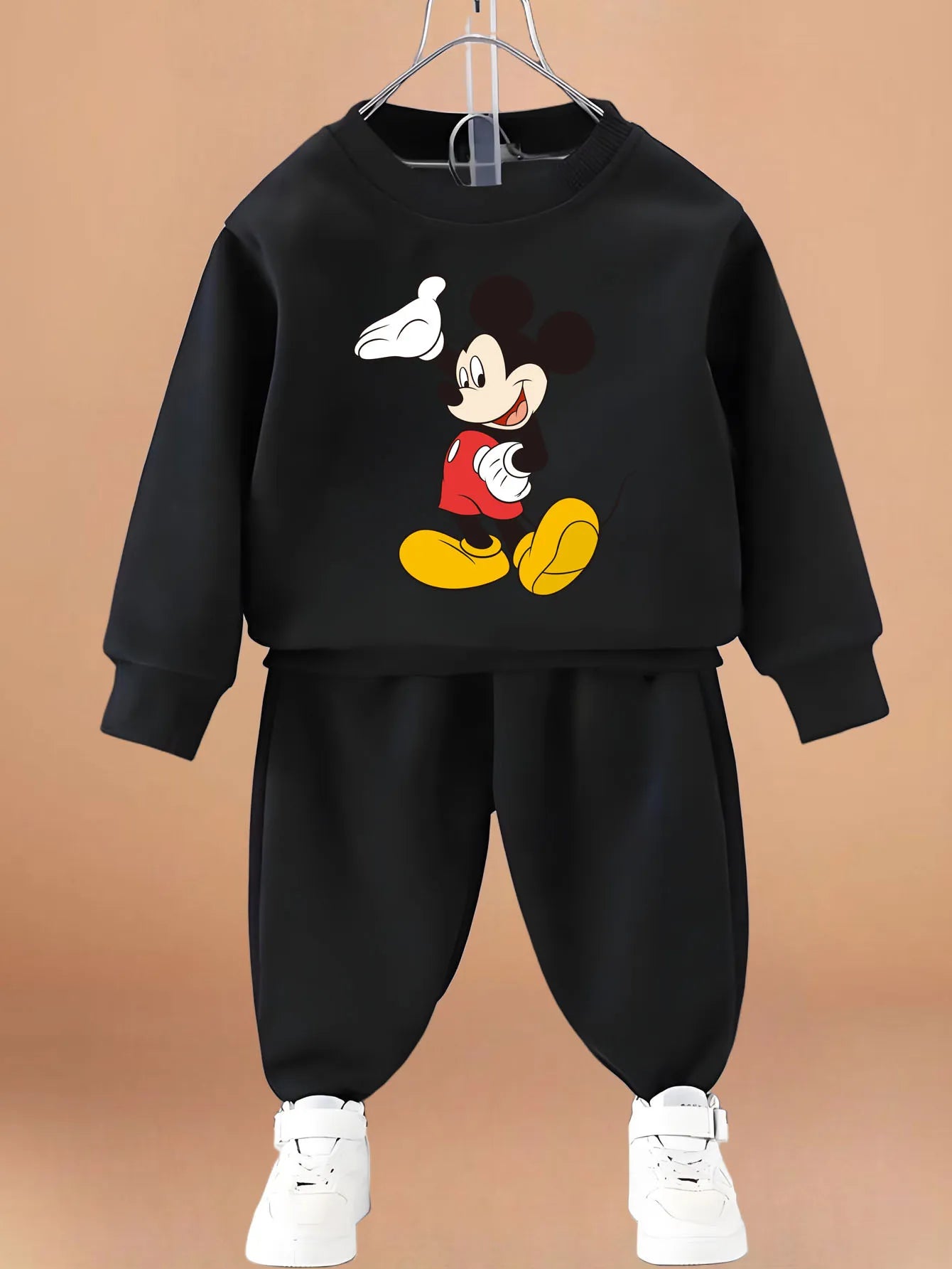 Spring Autumn Mickey Printed Children Casual Sweatshirt Sets Kids O Neck Pullover and Pant Two Piece Set Baby Boys Hoodies Set