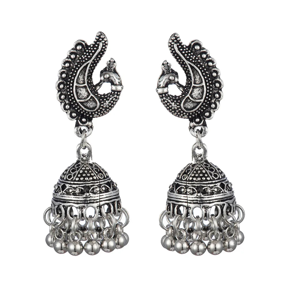 Vintage geometric dangle earrings for women, large round bell shape, dangle earrings for girls, Mila jewelry