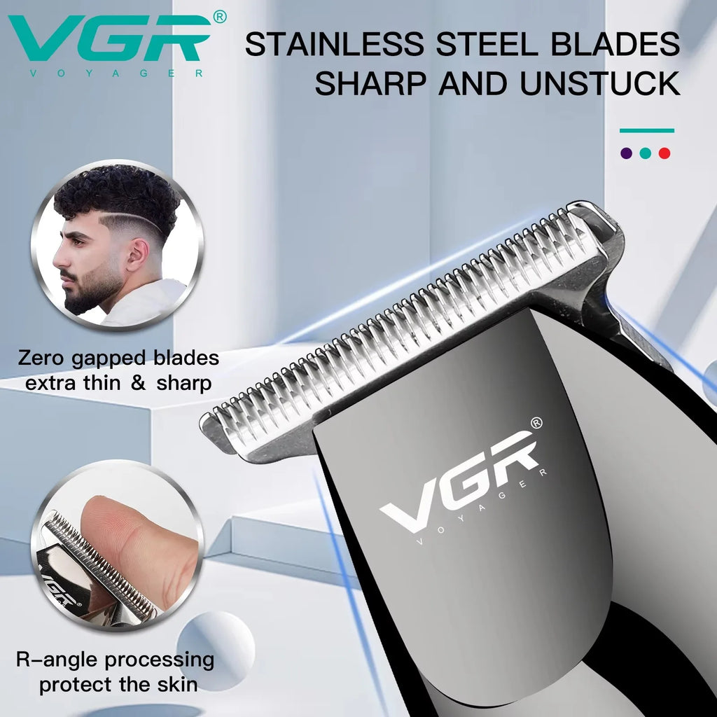 VGR Hair Clippers Professional Barber Clippers Rechargeable Haircut Trimmer Cordless Electric Zero Cutting Machine for Man V-030