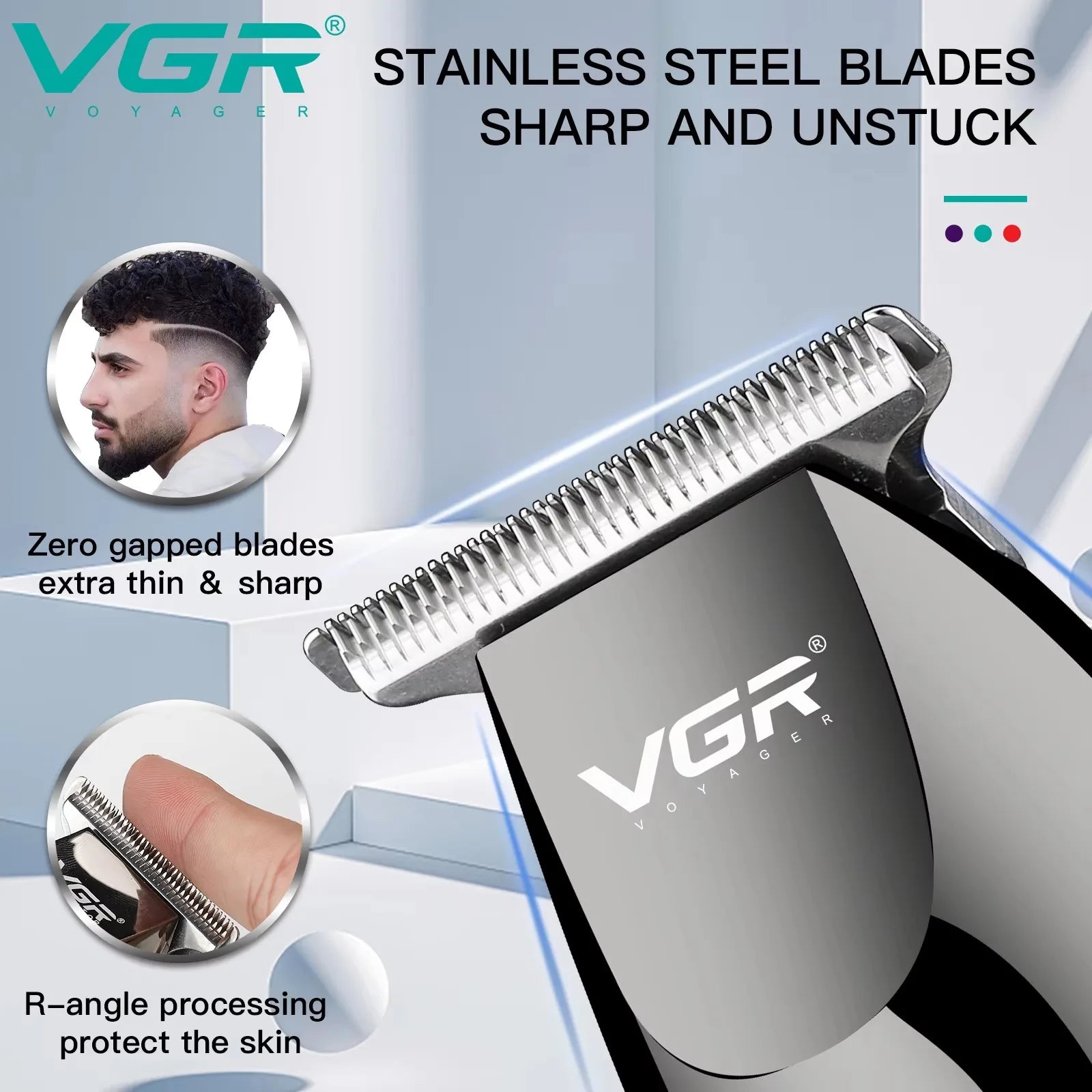 VGR Hair Clippers Professional Barber Clippers Rechargeable Haircut Trimmer Cordless Electric Zero Cutting Machine for Man V-030