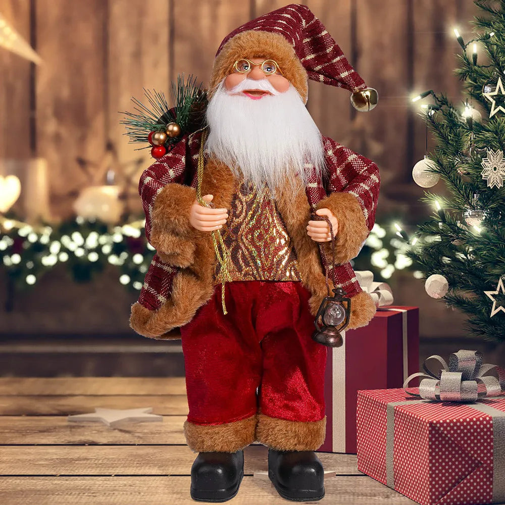 32cm Christmas 12 Inches Santa Claus Standing Posture Doll Festival Party Santa Claus Decoration Ornament