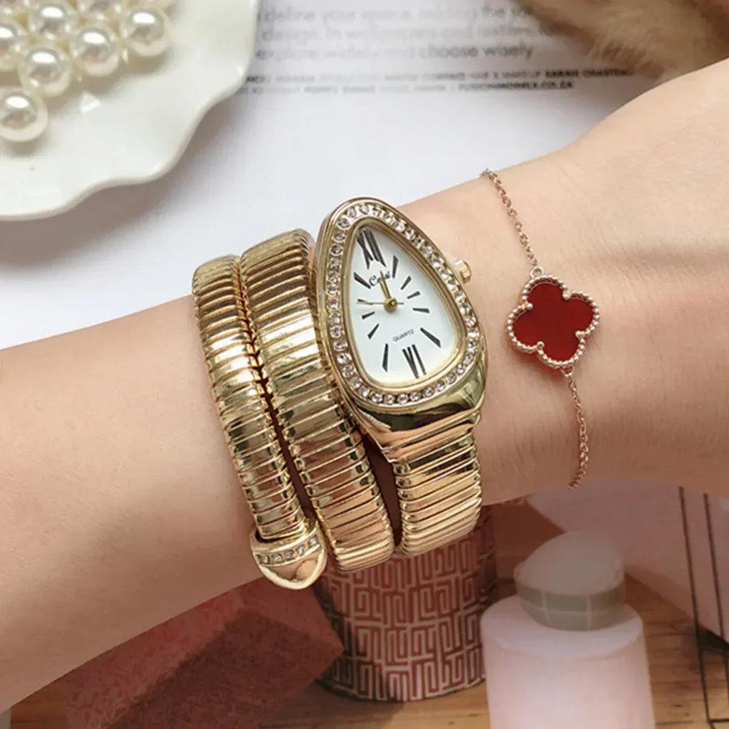 High-quality Luxury Women Quartz Watch Bracelet Stainless Steel Gold Ladies Watches Clock Fashion Ladies Wristwatch Only Watch