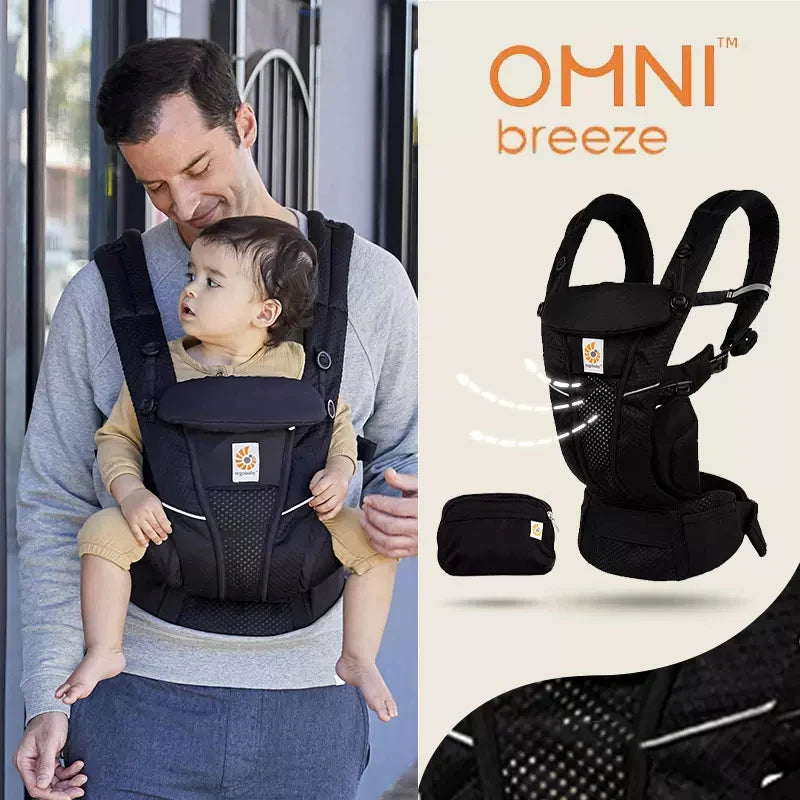 Ergobaby All Carry Positions Breathable mesh baby carrier, enhancing lumbar support and airflow (7-45 pounds)