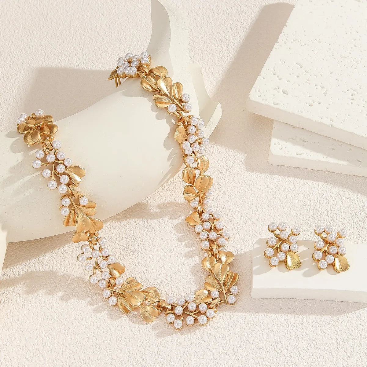 Mila Jewelry 3-Piece Set with Rhinestones and Faux Pearls, Lightweight Luxury Party Jewelry Set, Rust-Resistant