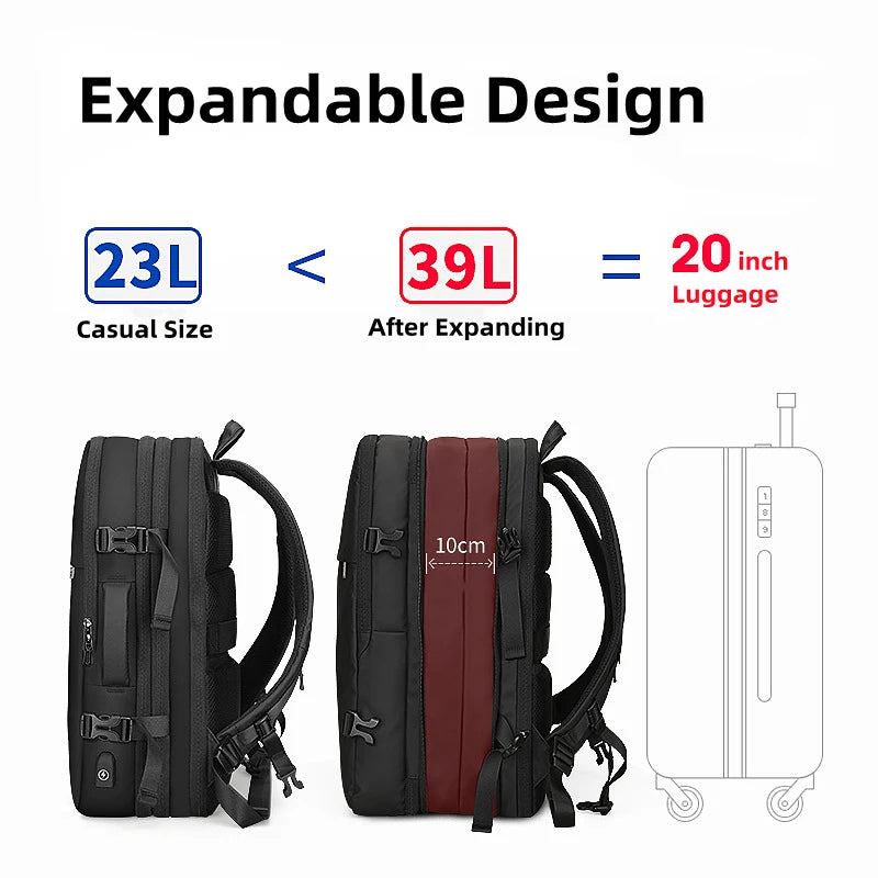 Mark Ryden 17 Inch Laptop Man Backpack  USB Charging Multi-layer Space Travel Bag Business Male Anti-Theft Mochila