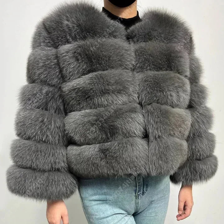 NEW Long Sleeve Faux Fur Coat 2025 Winter Women Fashion Thick Warm Fuzzy Coat Outerwear Female Gray/Black Fake Fur Jacket