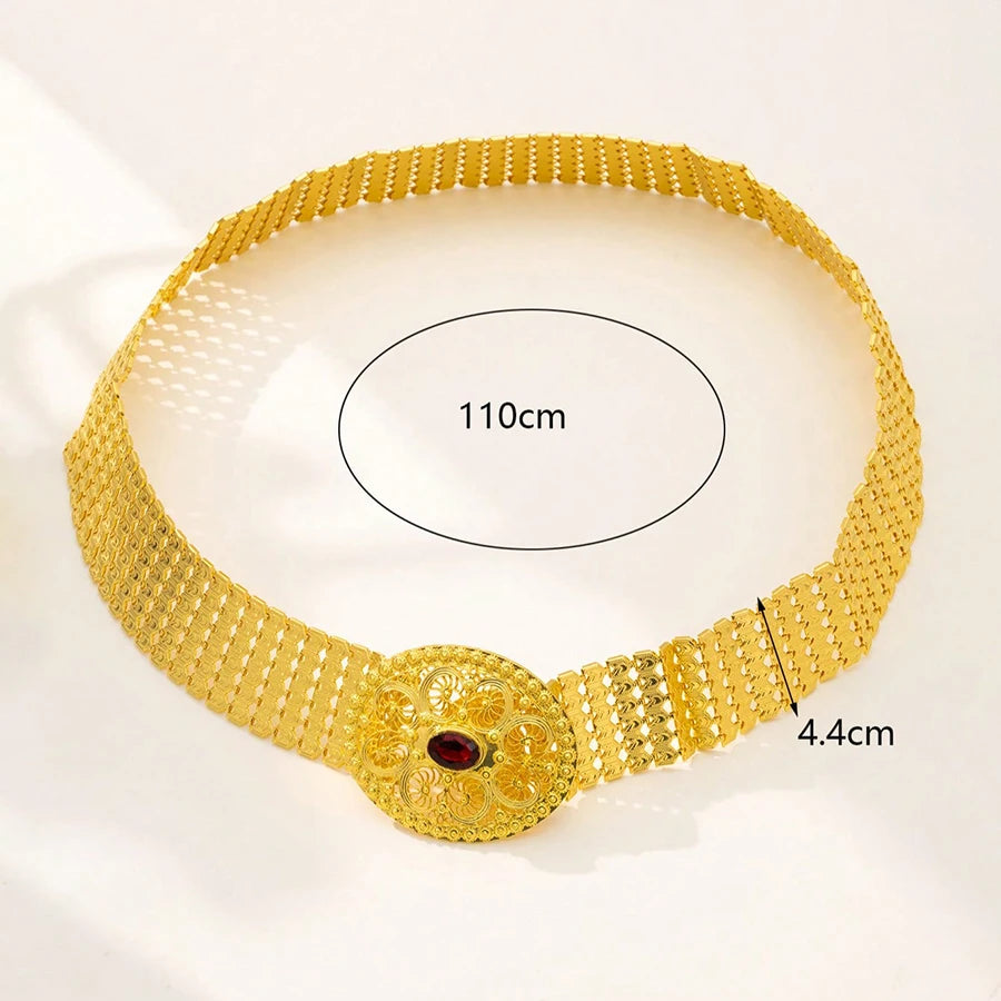Gold Plated Turkish Soft Metal Belt Ethnic Caftan Wedding Sash Bridal Waist Chain Festival Outfit Accessory for Women