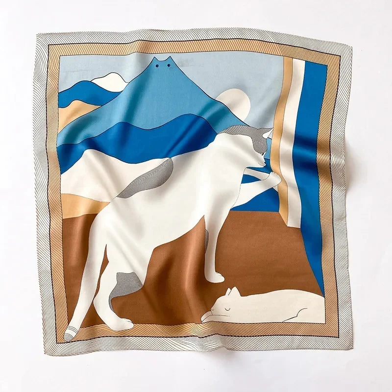 Scarf 100% Silk Bandana Women Square Scarves Wrap Kerchief Mulberry Spring Fashion Luxury High Quality Headband Hijab Shawls