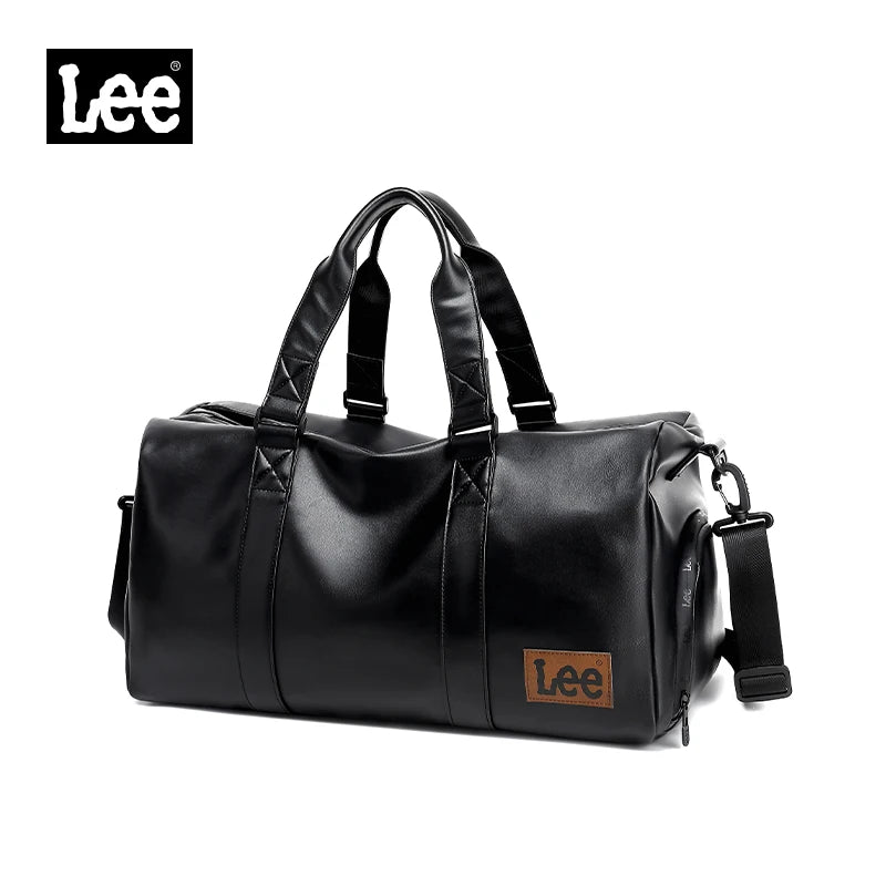 LEE High Quality Waterproof Leather Travel Duffel Bag Dry Wet Shoe Compartment Large Training Luggage Fitness Bag for Women Man