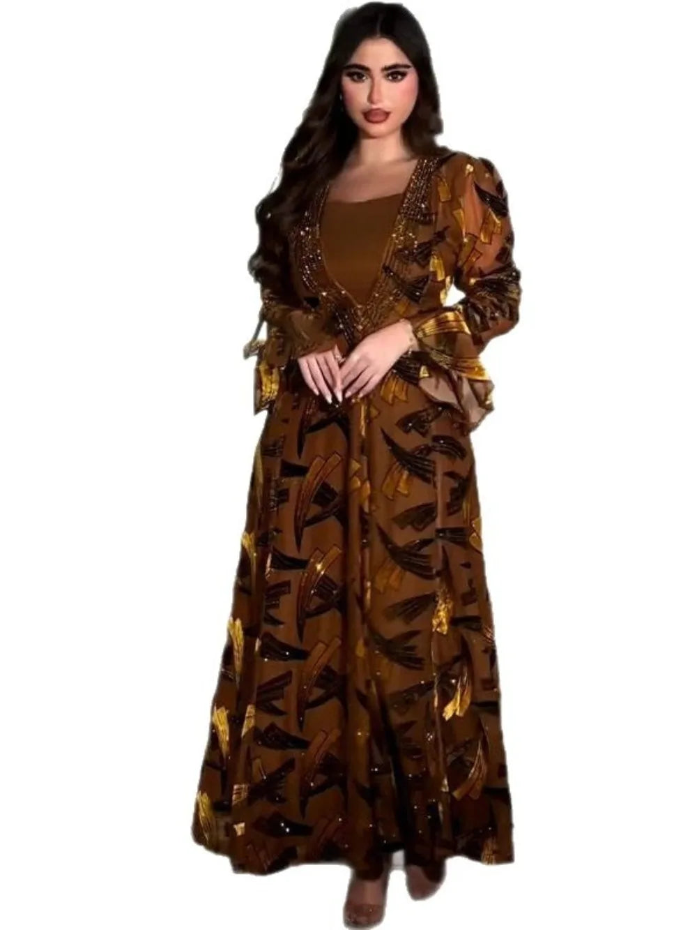 Eid Abaya Women Dress Muslim Jalabiya Lace-up Flare Sleeve Vestidos Largos Party Caftan Ramadan Long Dresses Kaftan Arab Robe