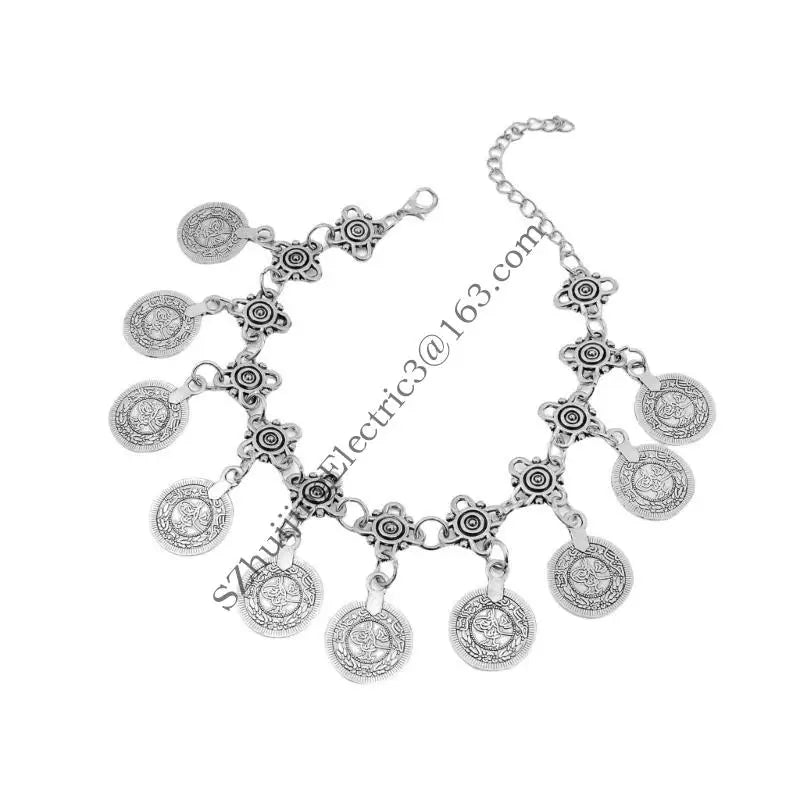 Vintage Bohemian Coin Tassels Anklet Chain for Women Fashion Bangle Ethnic Jewelry for Beach and Festival Wear
