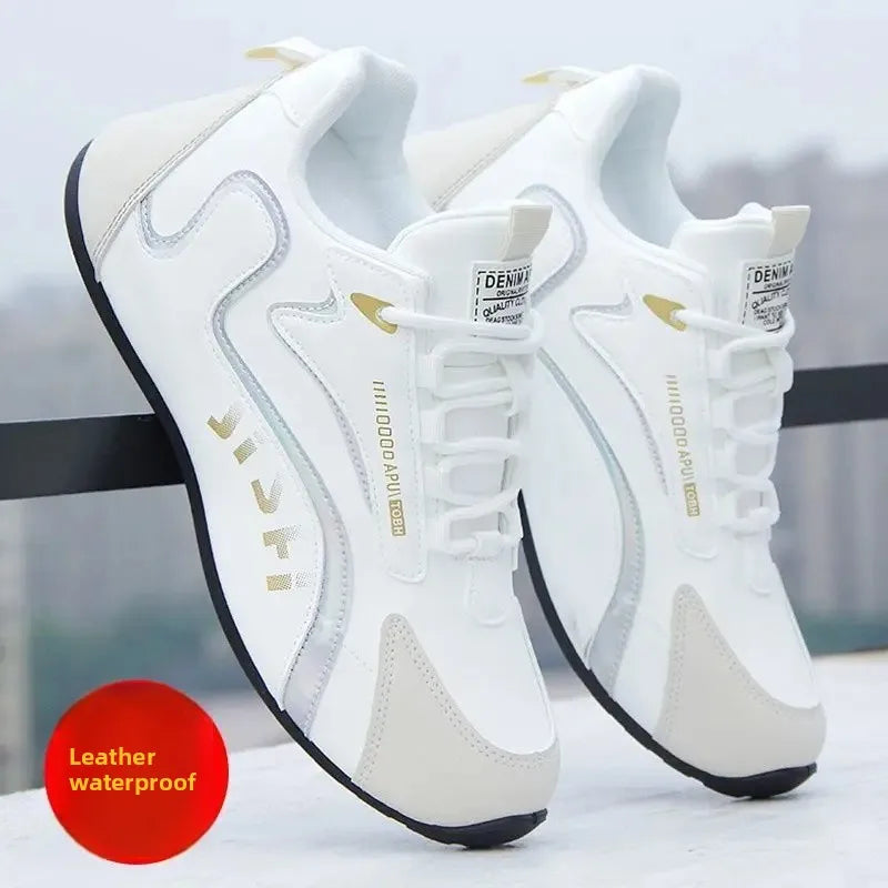 Men's Waterproof Leather Surface Sports Shoes Travel Trend Matching Autumn Casual Shoes Breathable EVA Insole PVC Outsole