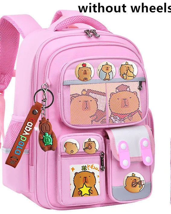 Children Trolley backpack wheels Student High capacity School bags Rolling schoolbags kids Trolley bookbag school wheeled bag