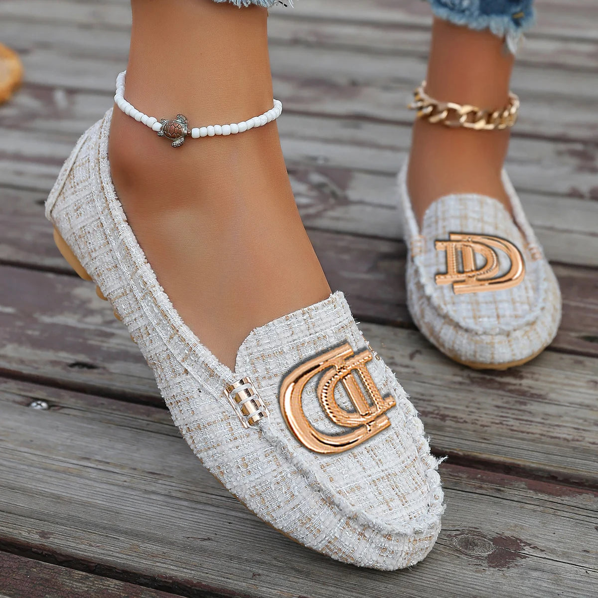 Women Loafers Driving Boat Sandals Luxury Decor Fashion Pattern Design PartFlats Slip-on Sexy Elegant Flat Comfy Casual Office