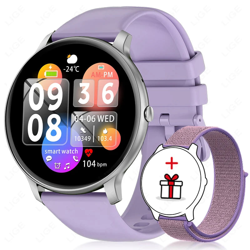 LIGE Smart Watch Women Men Bluetooth Call Sports Fitness Watches Heart Rate Health Monitor Smartwatch Ladies For Android iOS New