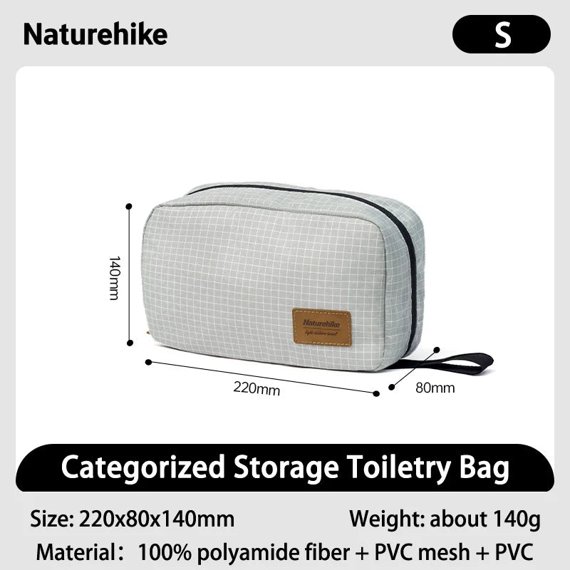 Naturehike SN03 Travel Hanging Toiletry Bag Water-proof Cosmetic Storage Bag PVC Wet Dry Separated Bag  Camping Hiking Wash Bag